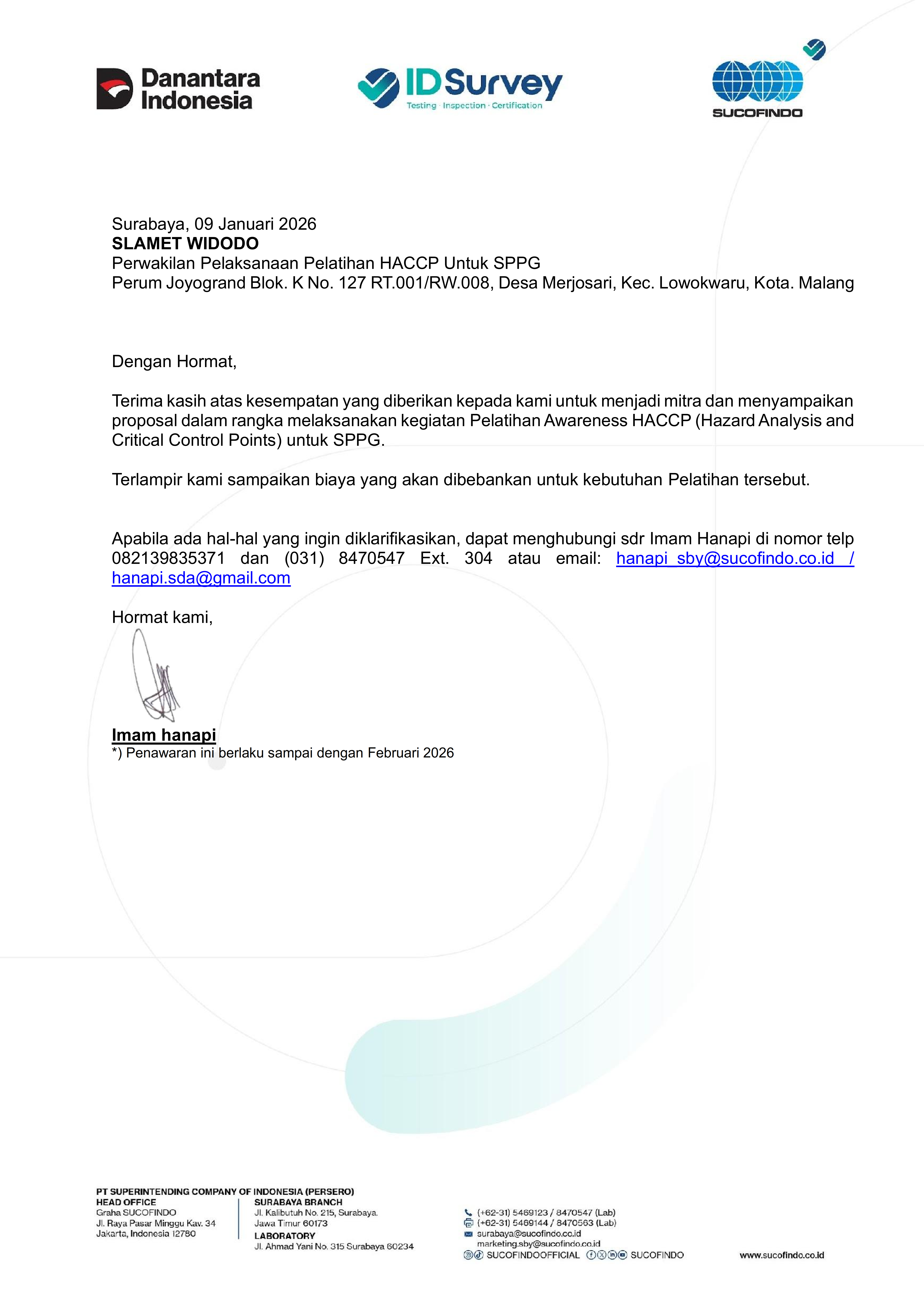 Surat Perjanjian Kerjasama Sucofindo 2